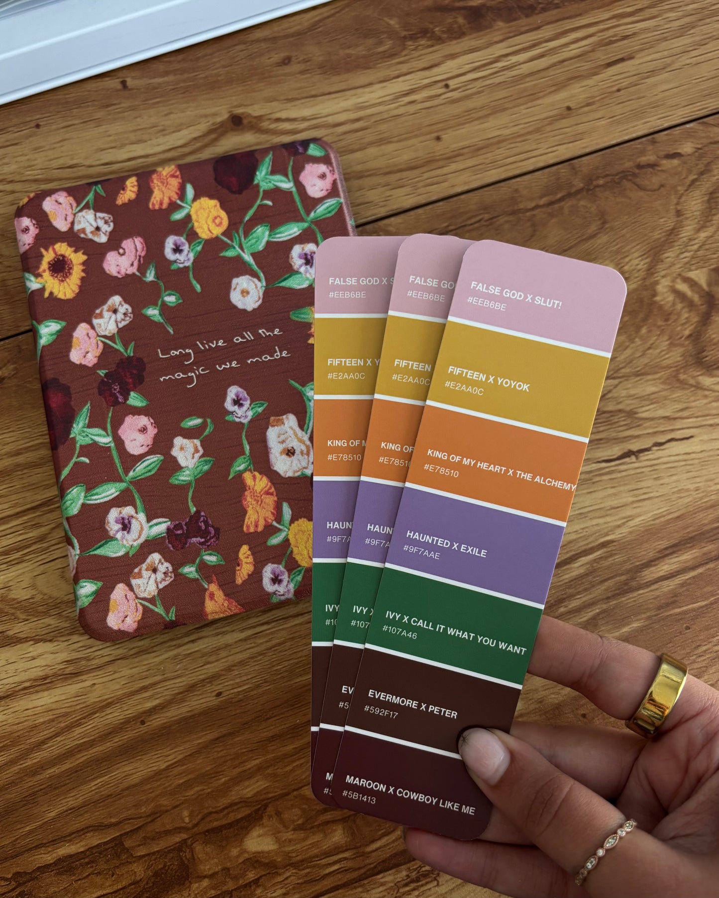 Surprise Song Flowers Paint Swatch Bookmark