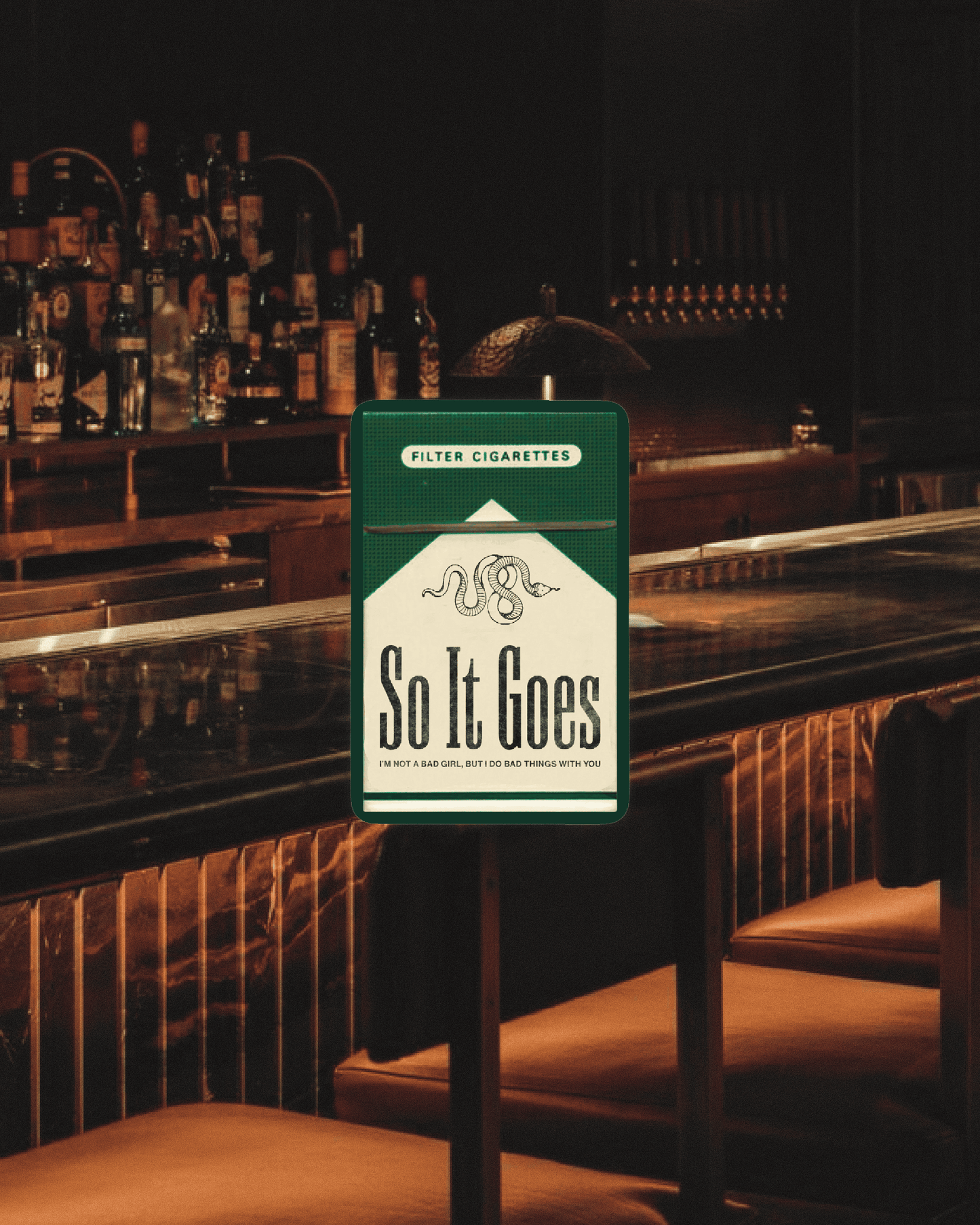 So It Goes Cigarette Pack Sticker