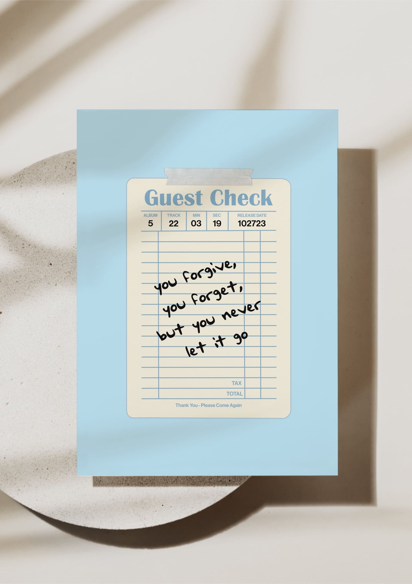 1989 Guest Check Print