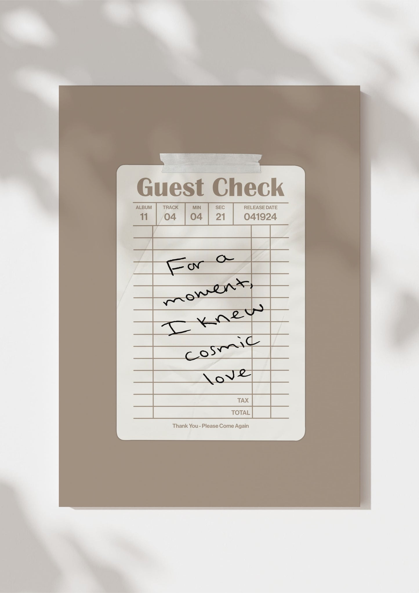 TTPD Guest Check Print