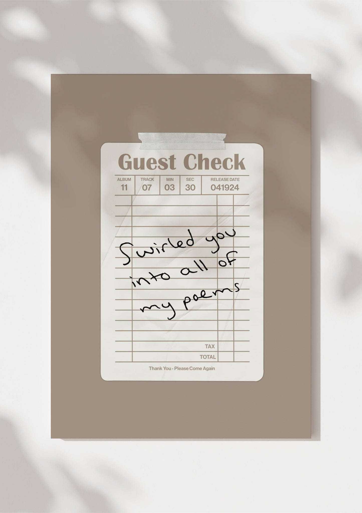 TTPD Guest Check Print