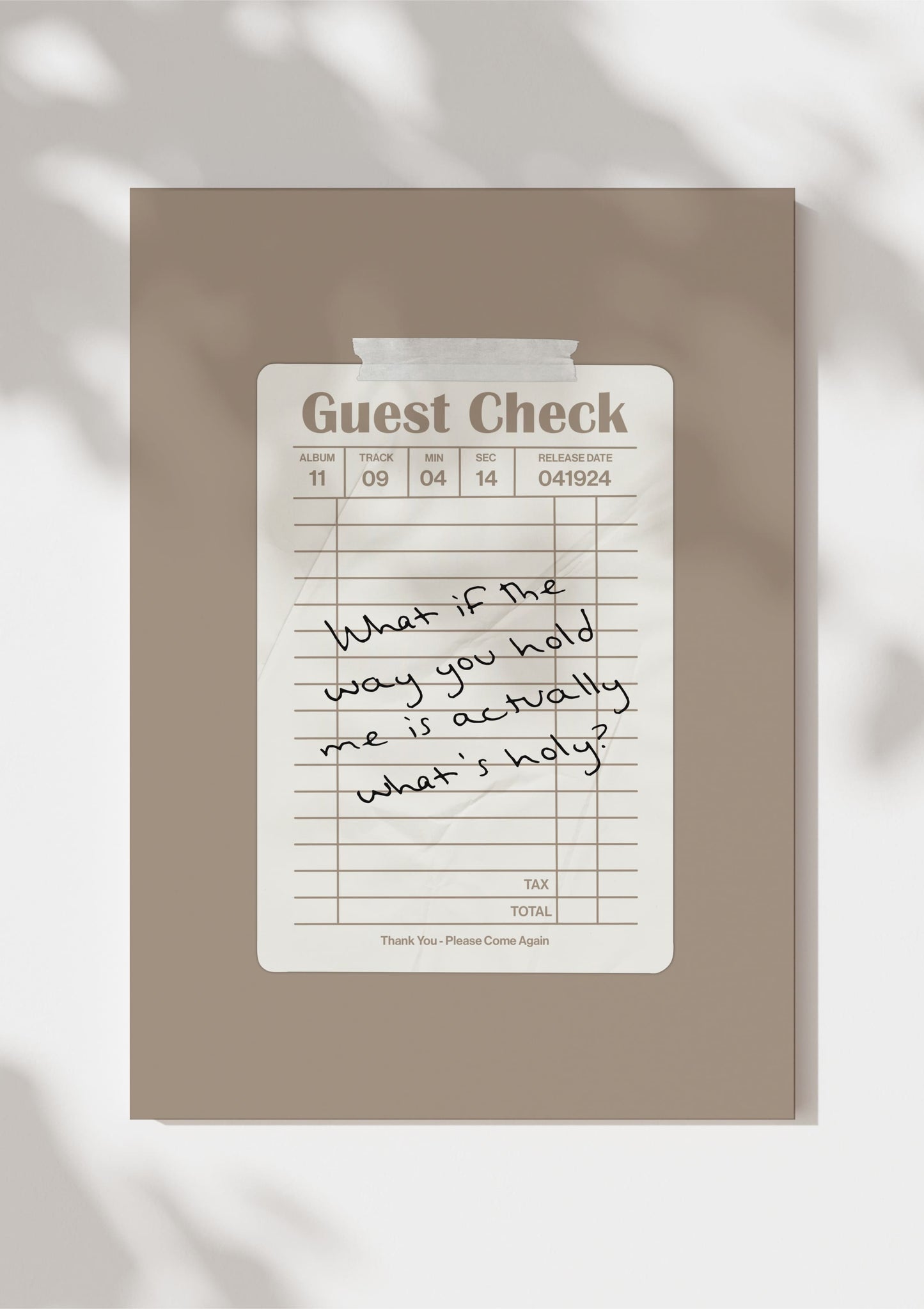 TTPD Guest Check Print