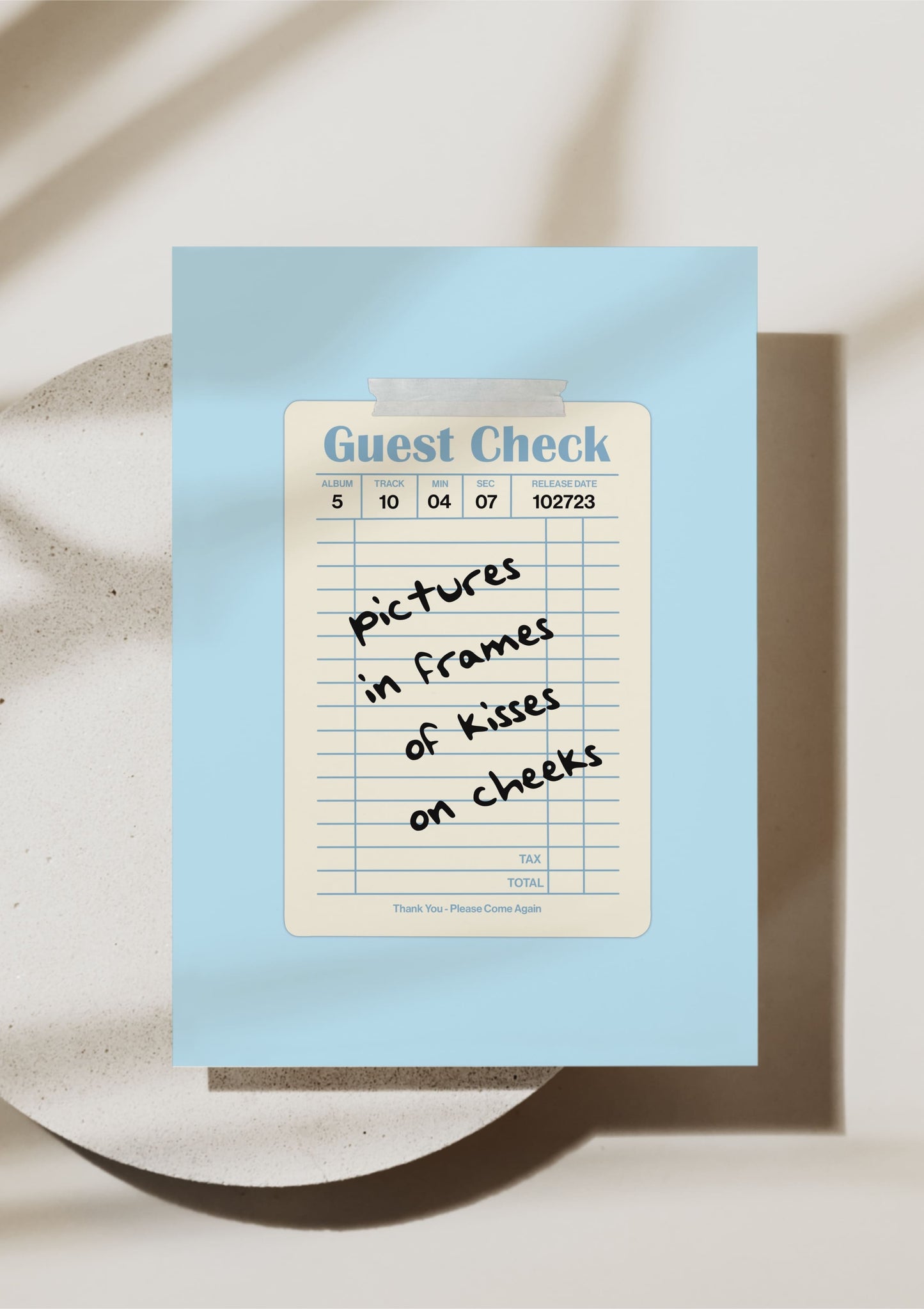 1989 Guest Check Print