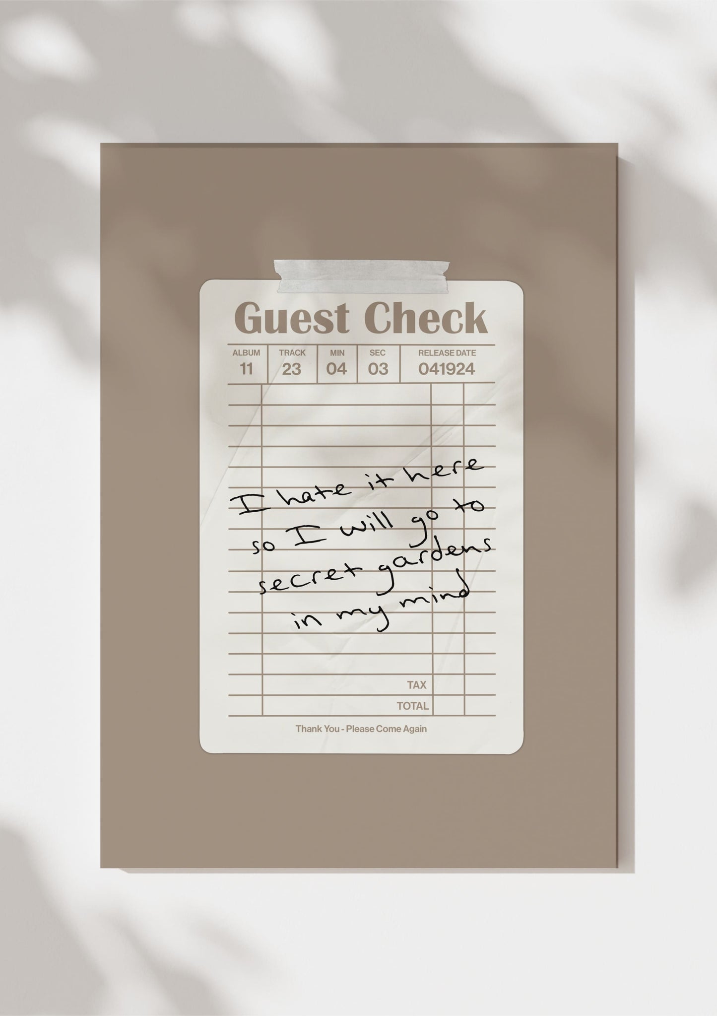 TTPD Guest Check Print