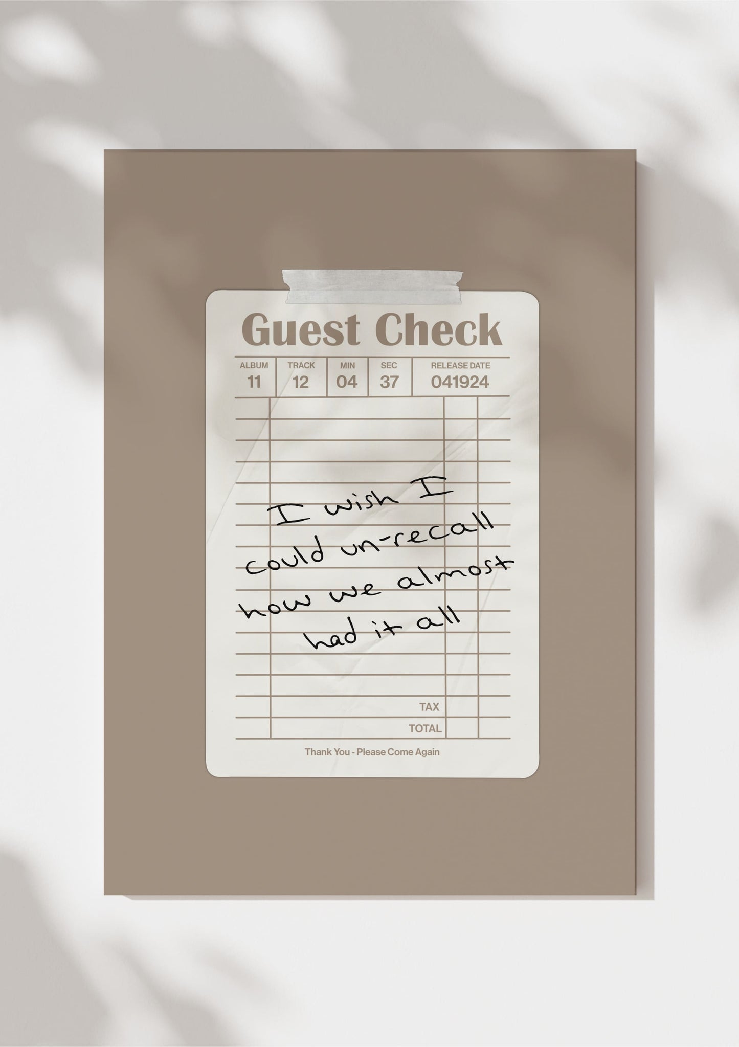 TTPD Guest Check Print