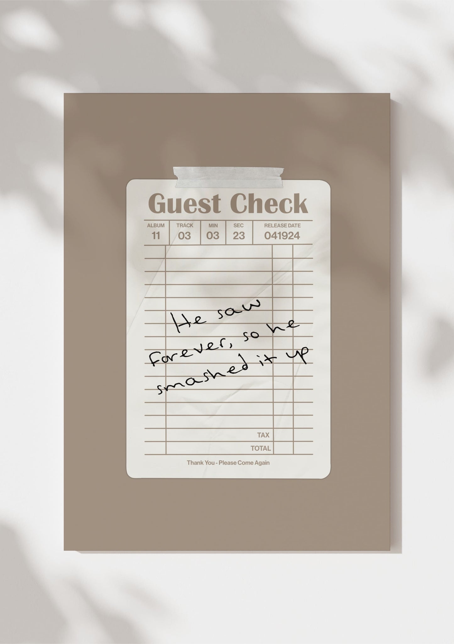 TTPD Guest Check Print
