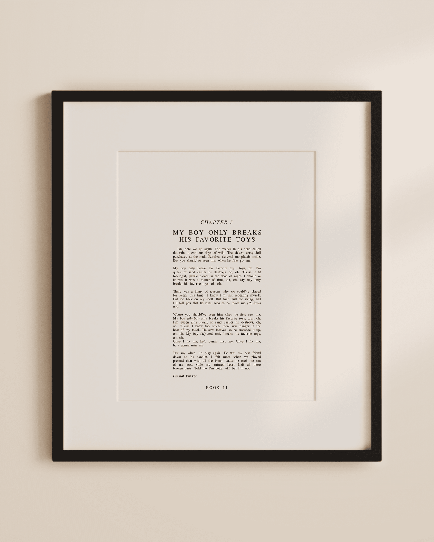 The Tortured Poets Department Chapter Art Prints