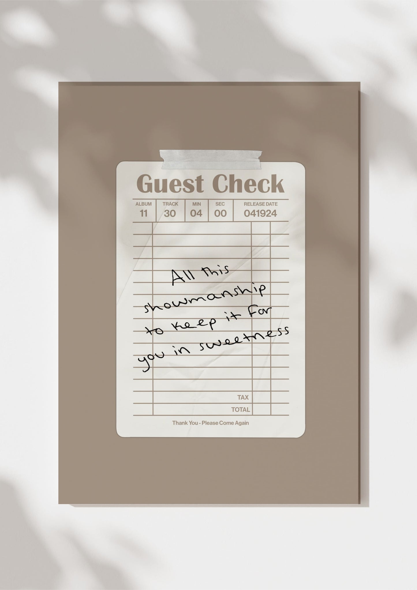TTPD Guest Check Print