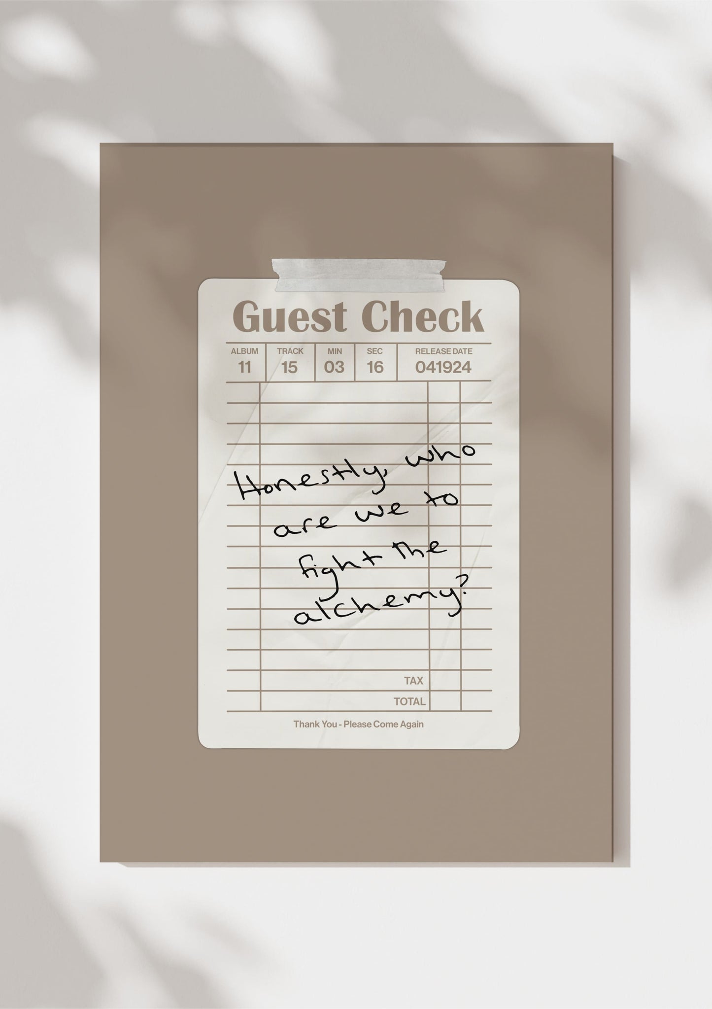 TTPD Guest Check Print
