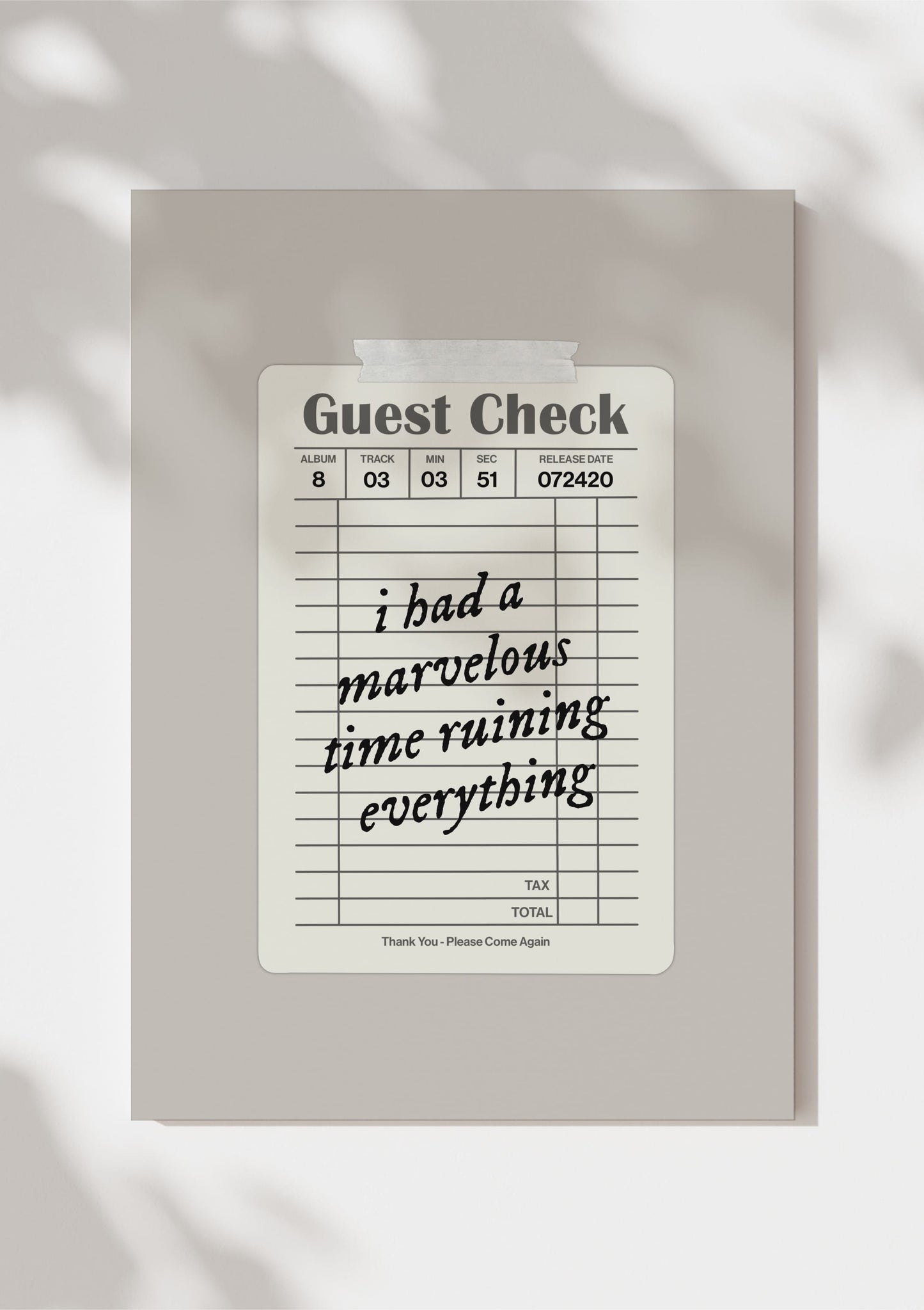Folklore Guest Check Print