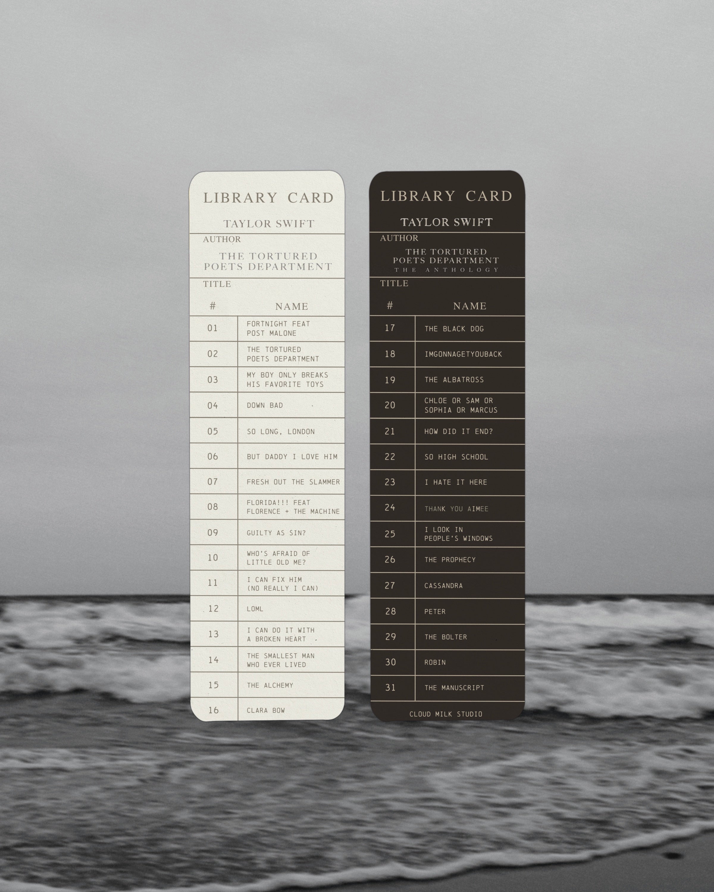 TTPD Tracklist Double-Sided Bookmark