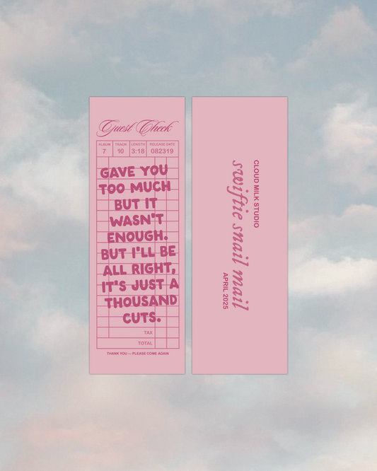 Death By A Thousand Cuts Bookmark
