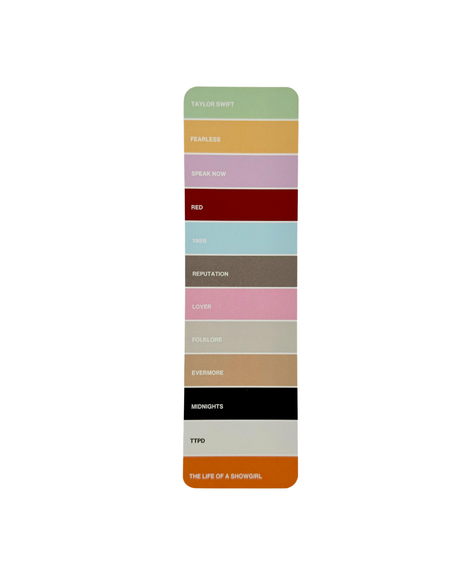The Eras Paint Swatch Bookmark