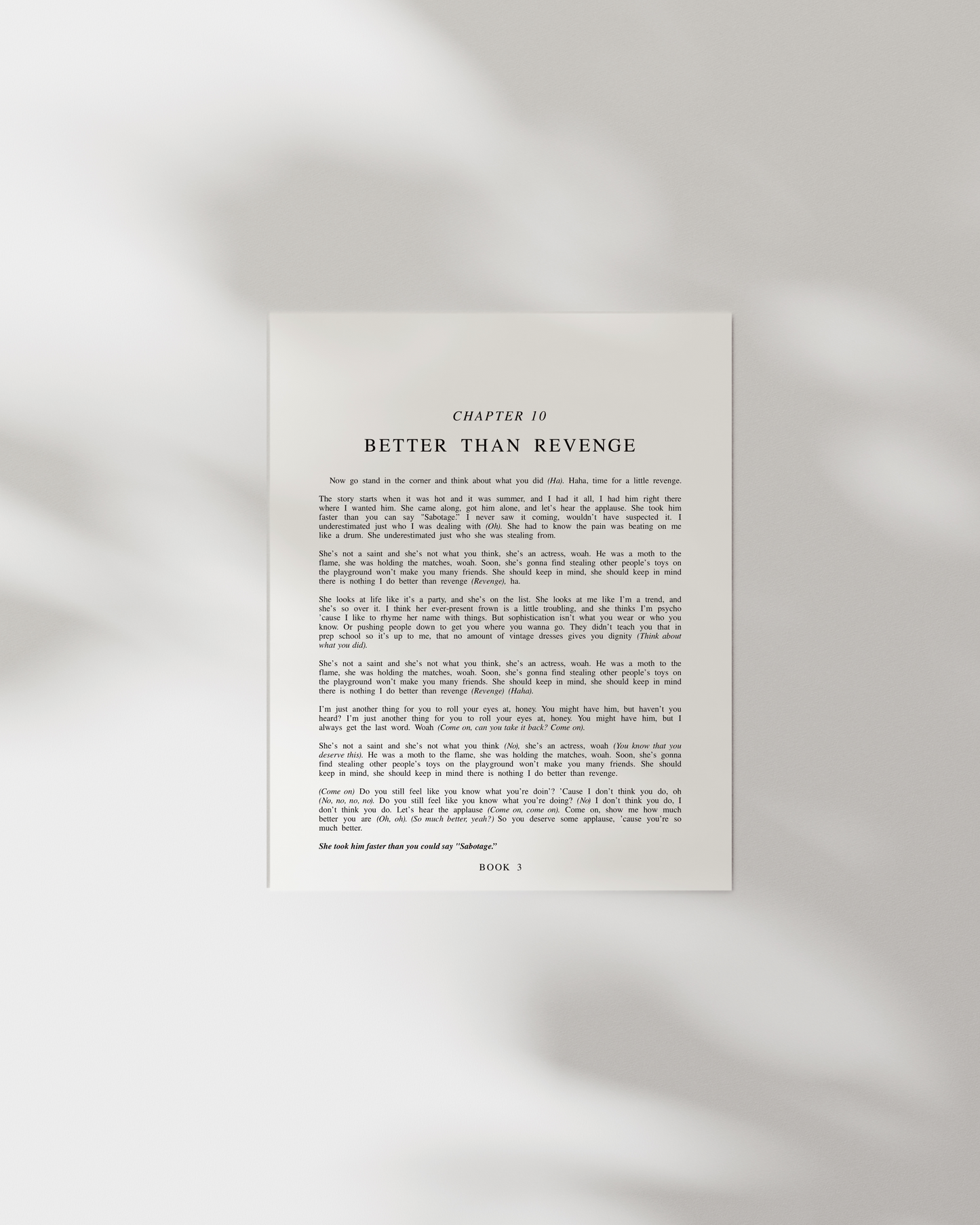 The Speak Now Chapter Art Prints