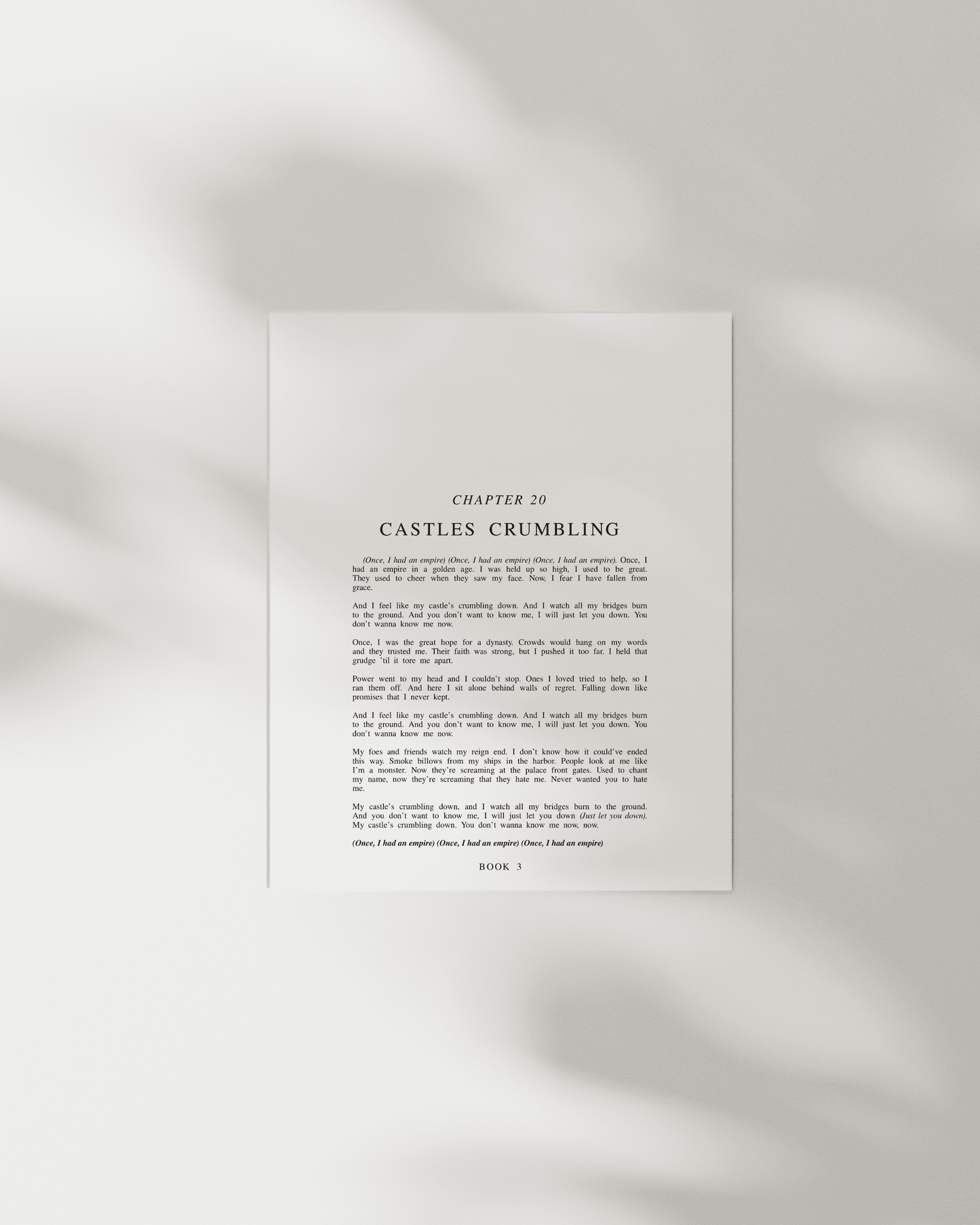 The Speak Now Chapter Art Prints