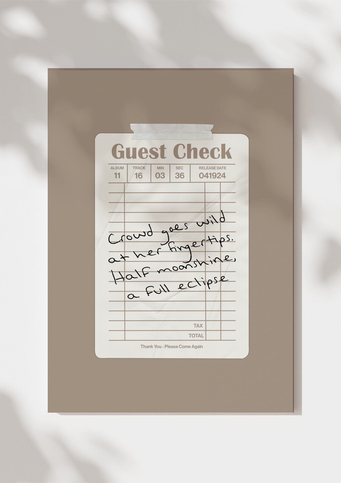 TTPD Guest Check Print