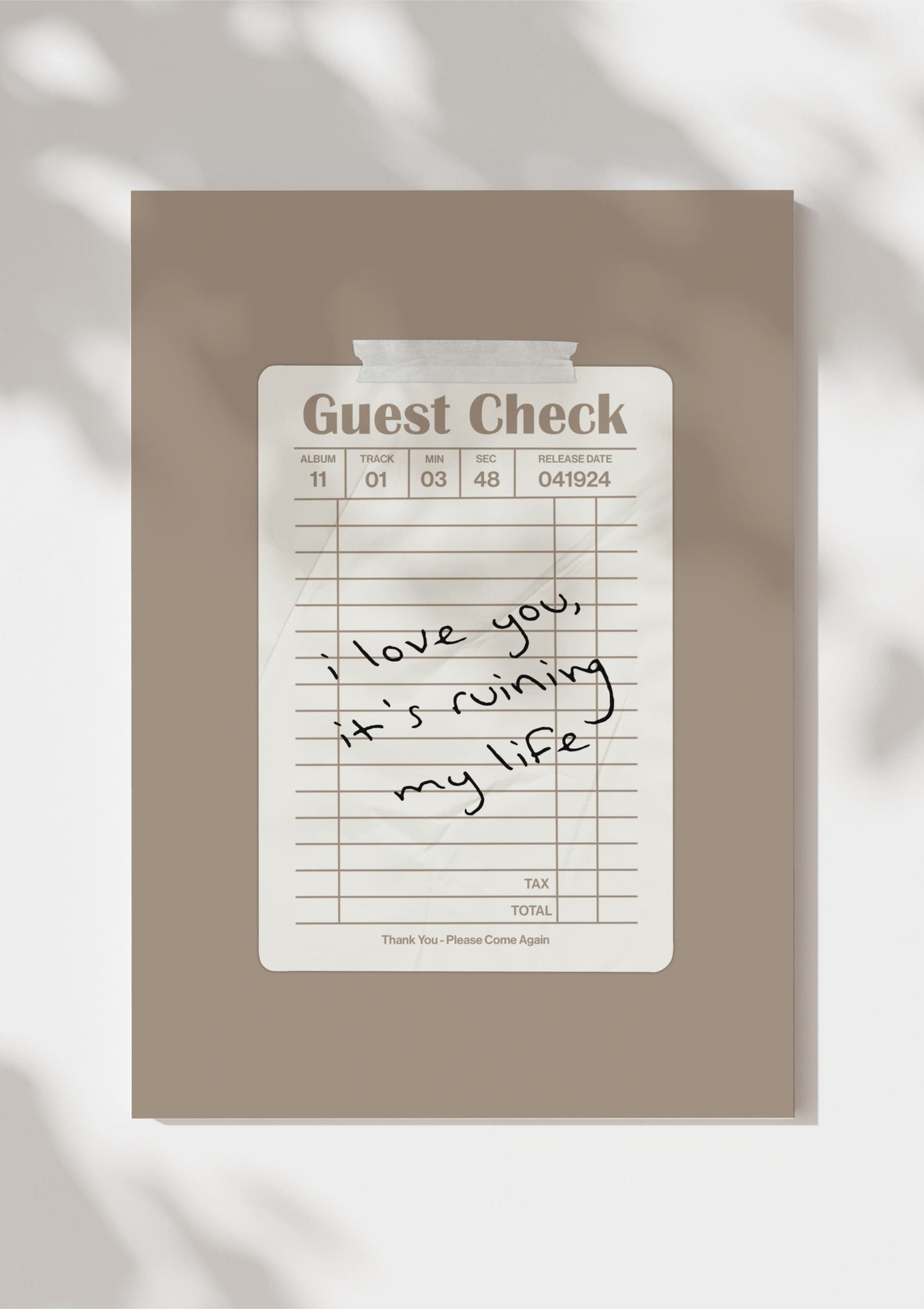 TTPD Guest Check Print
