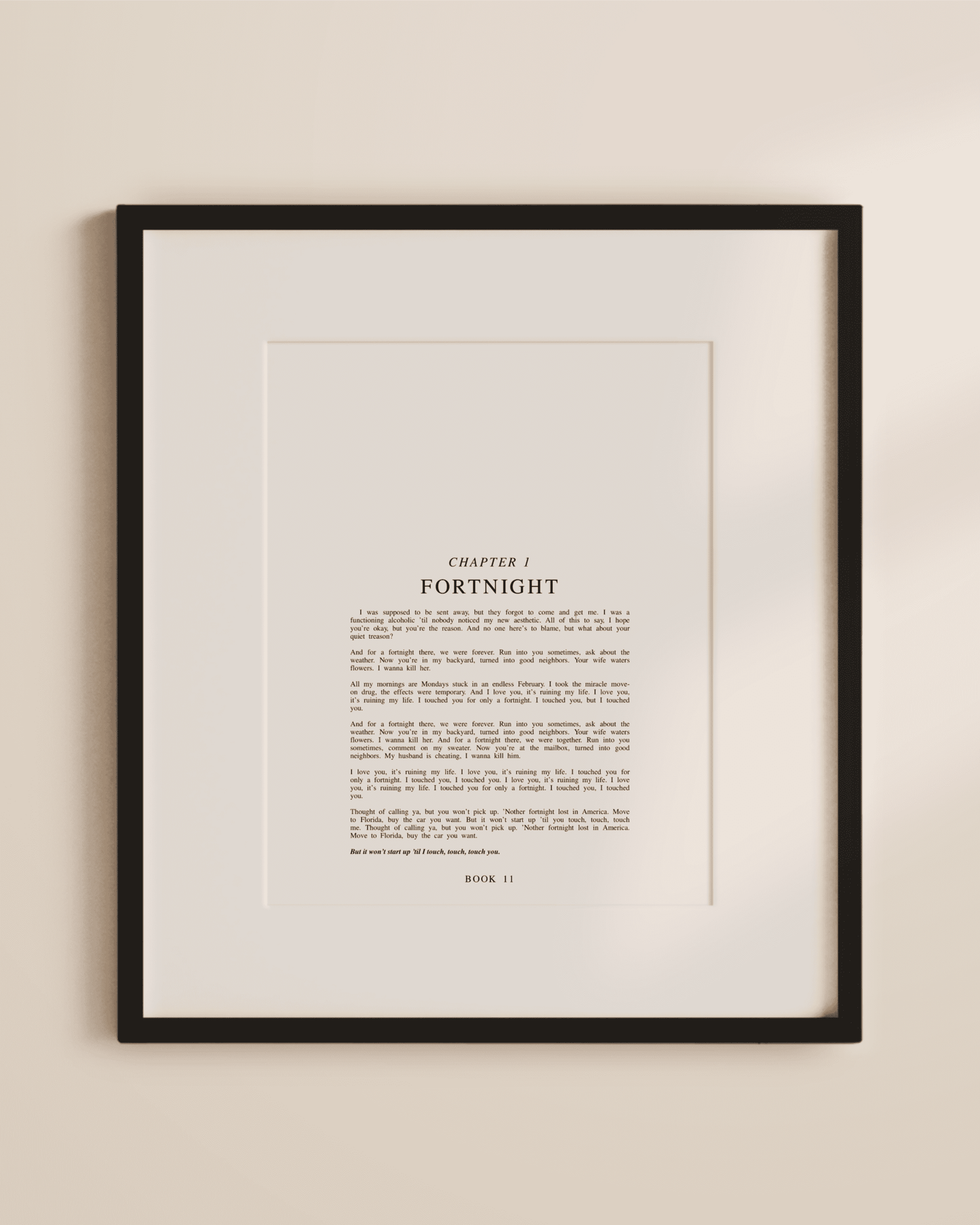 The Tortured Poets Department Chapter Art Prints