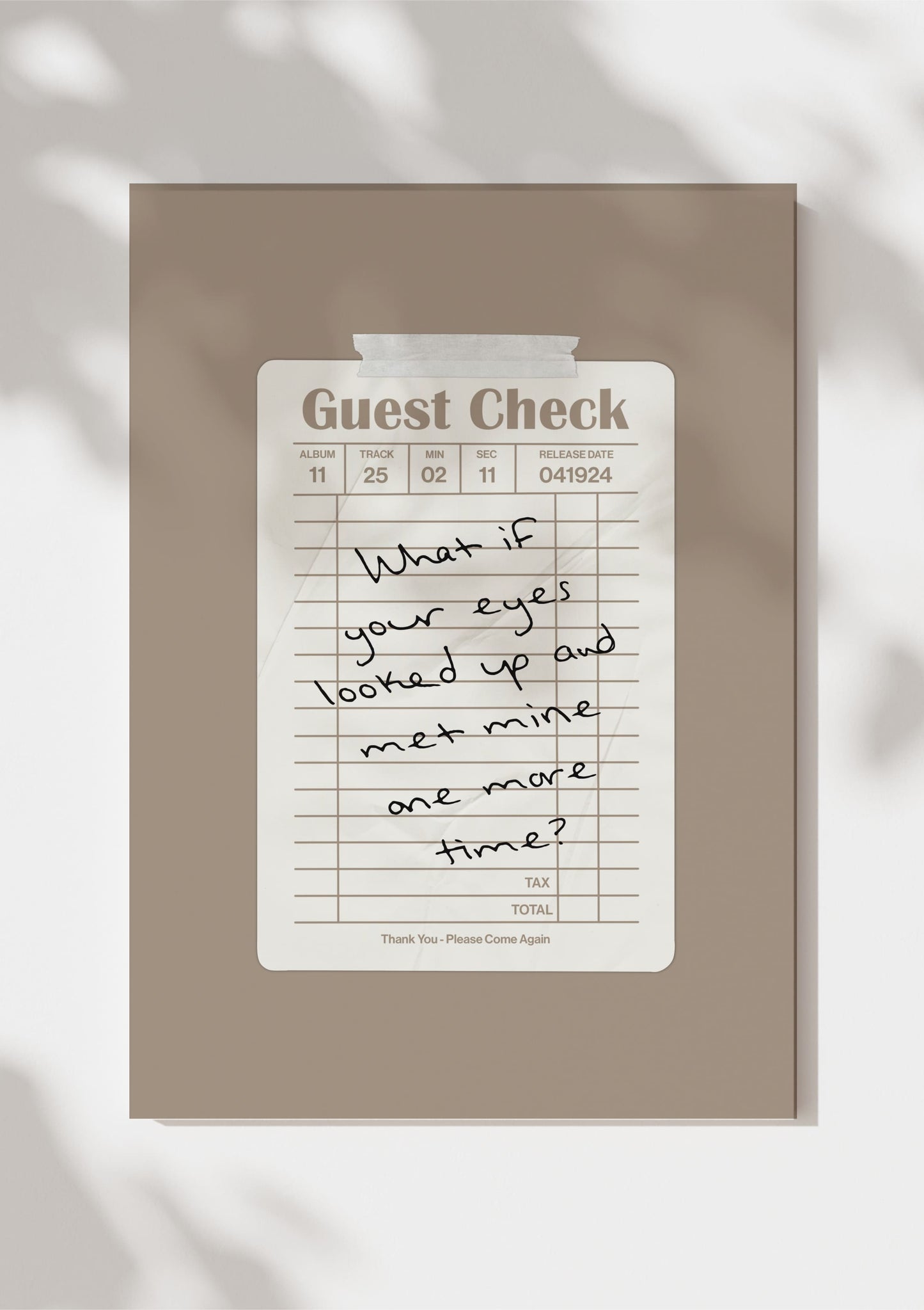 TTPD Guest Check Print
