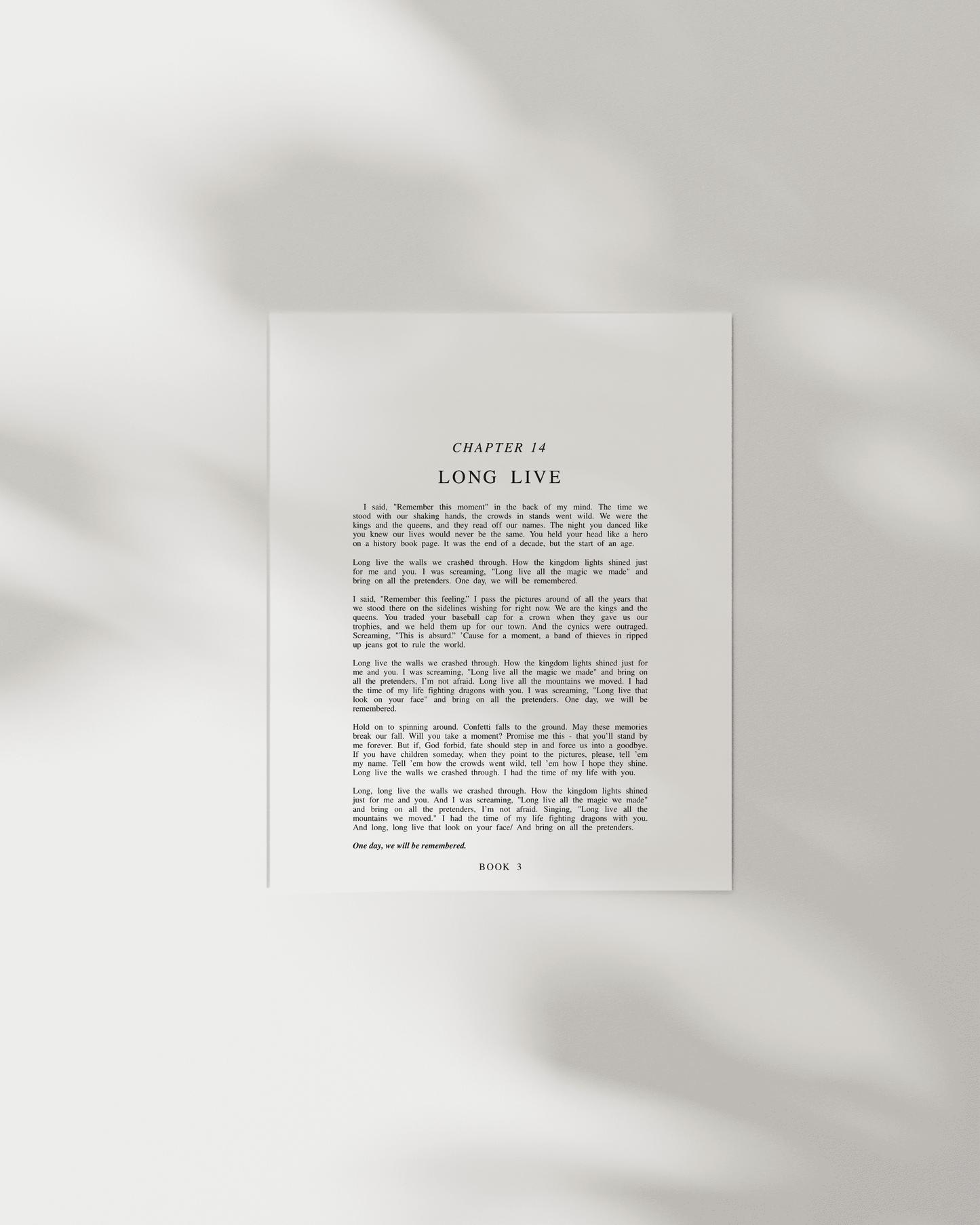 The Speak Now Chapter Art Prints