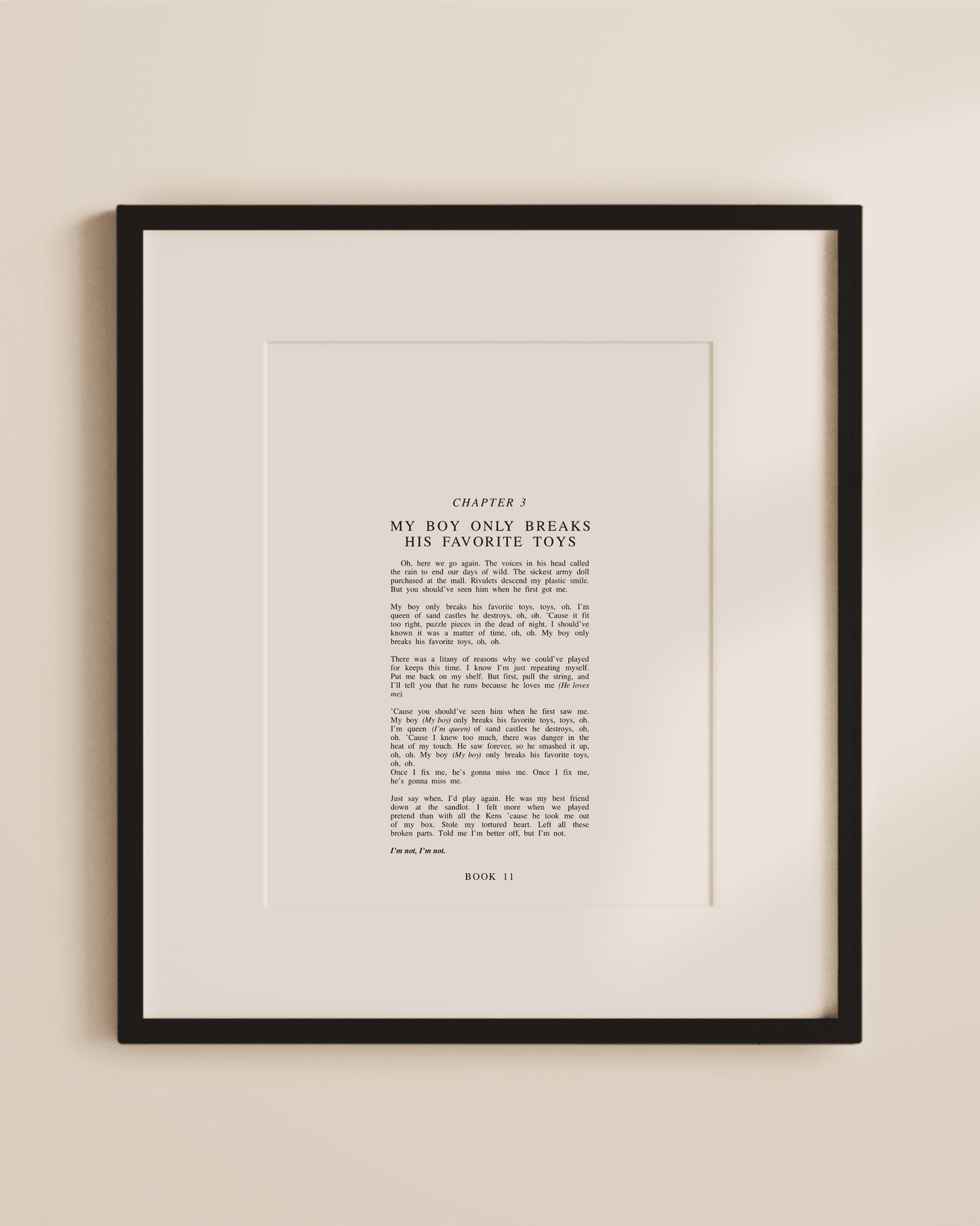 The Tortured Poets Department Chapter Art Prints