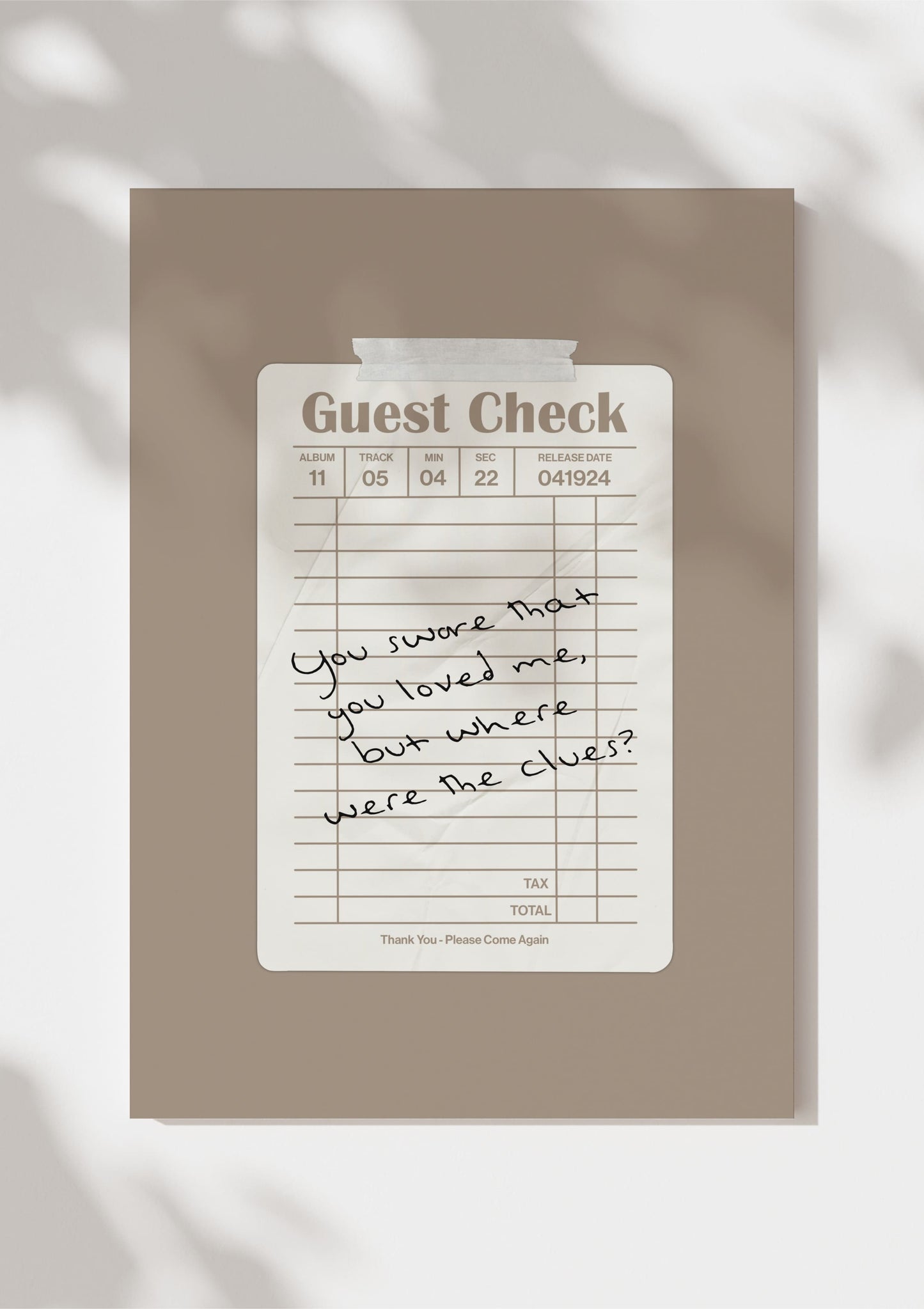 TTPD Guest Check Print