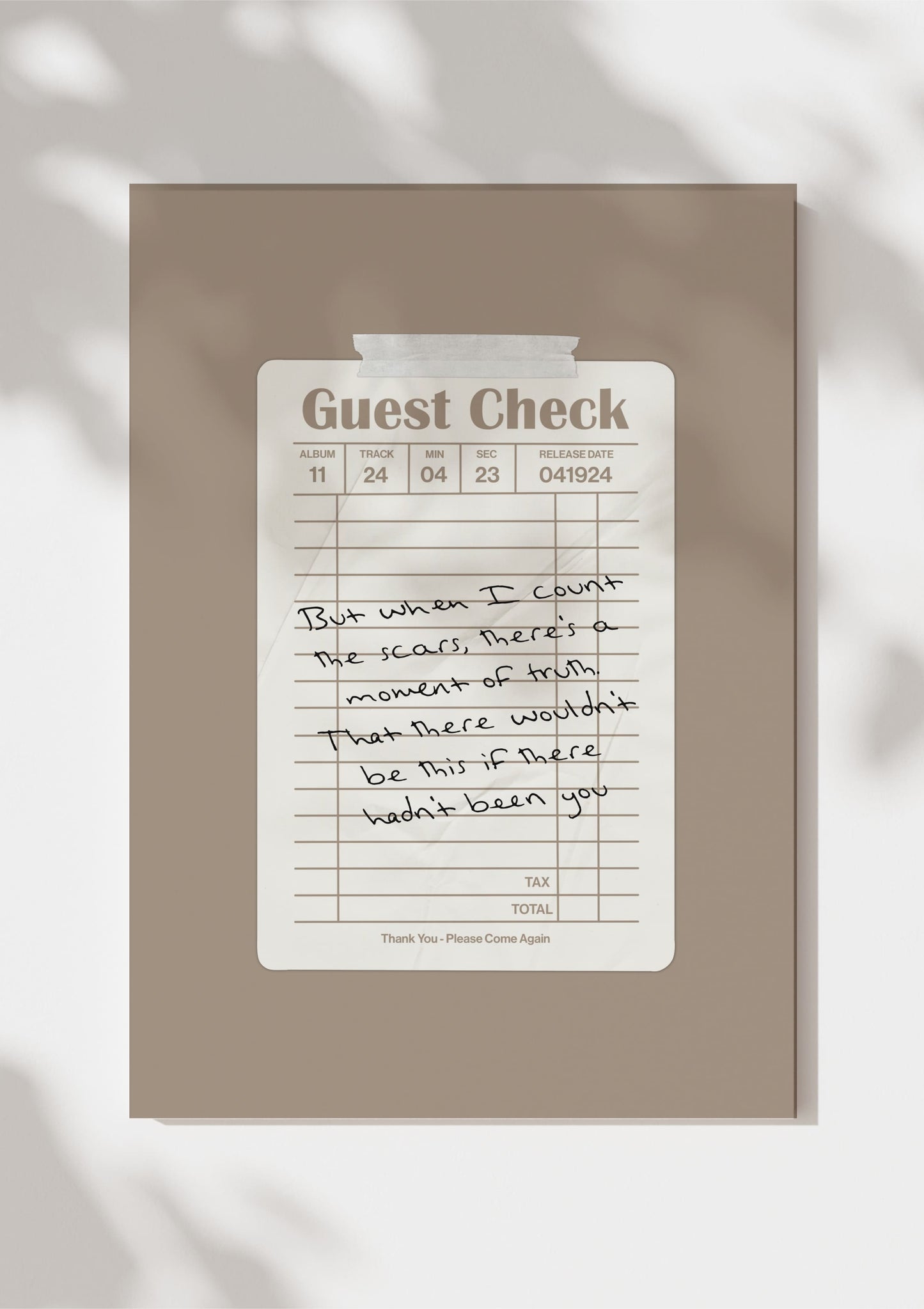 TTPD Guest Check Print