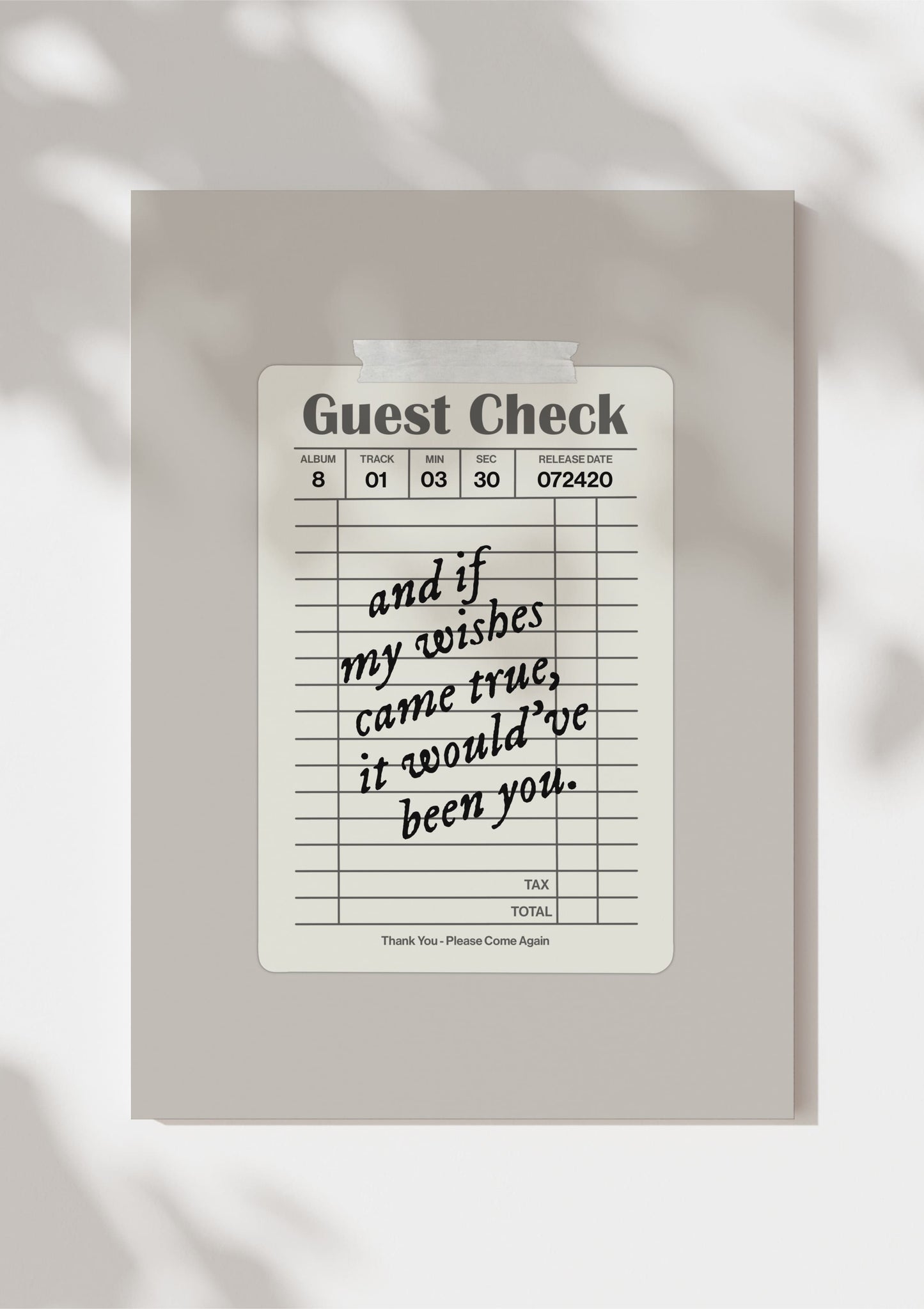 Folklore Guest Check Print