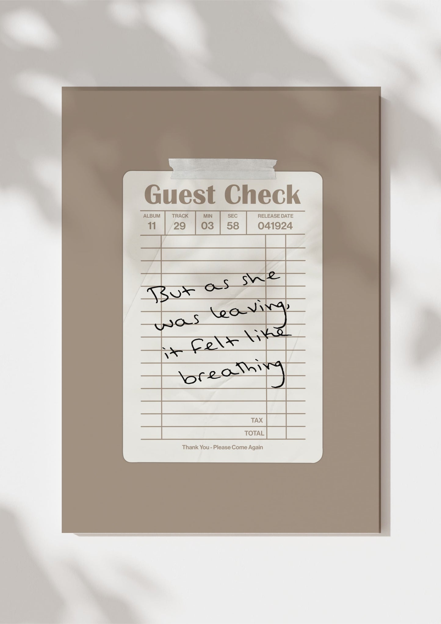 TTPD Guest Check Print