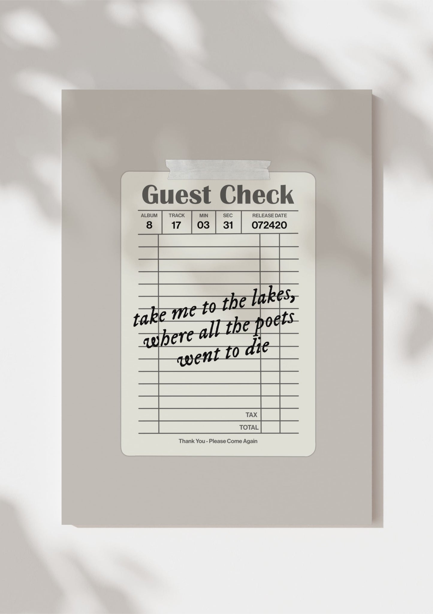 Folklore Guest Check Print