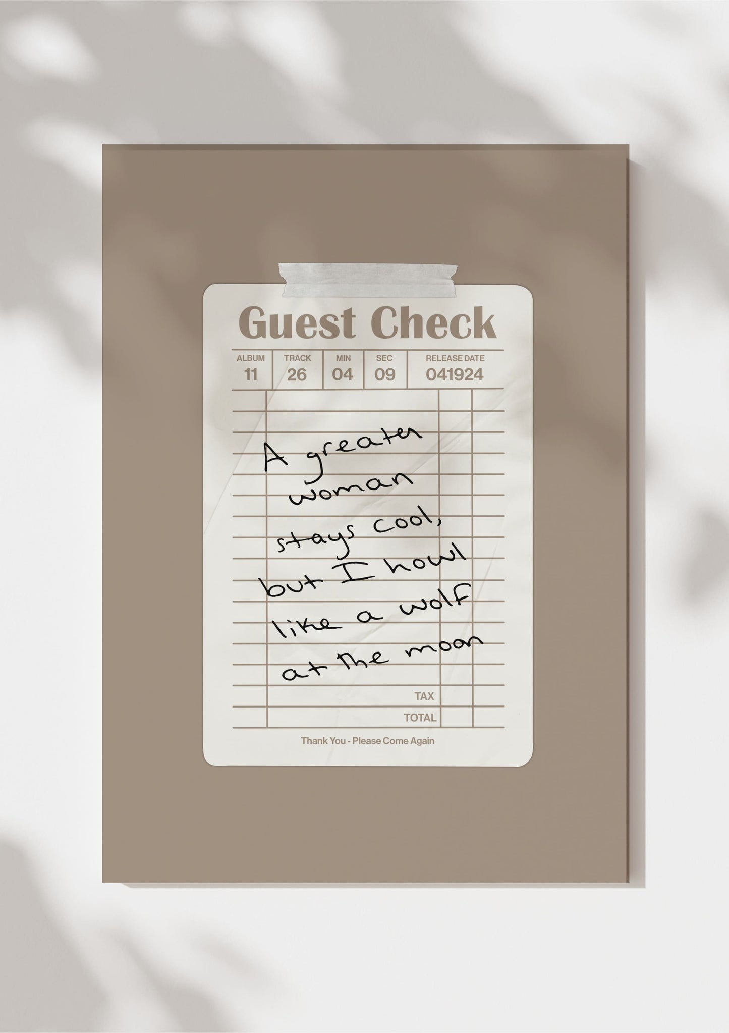 TTPD Guest Check Print
