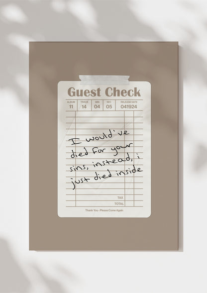 TTPD Guest Check Print
