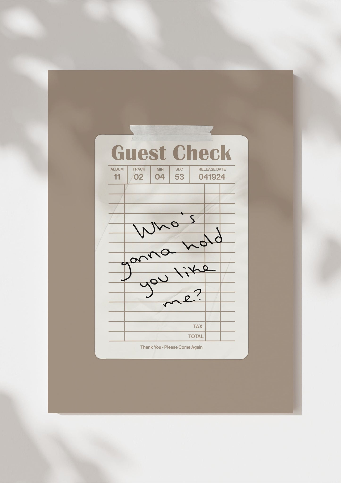 TTPD Guest Check Print